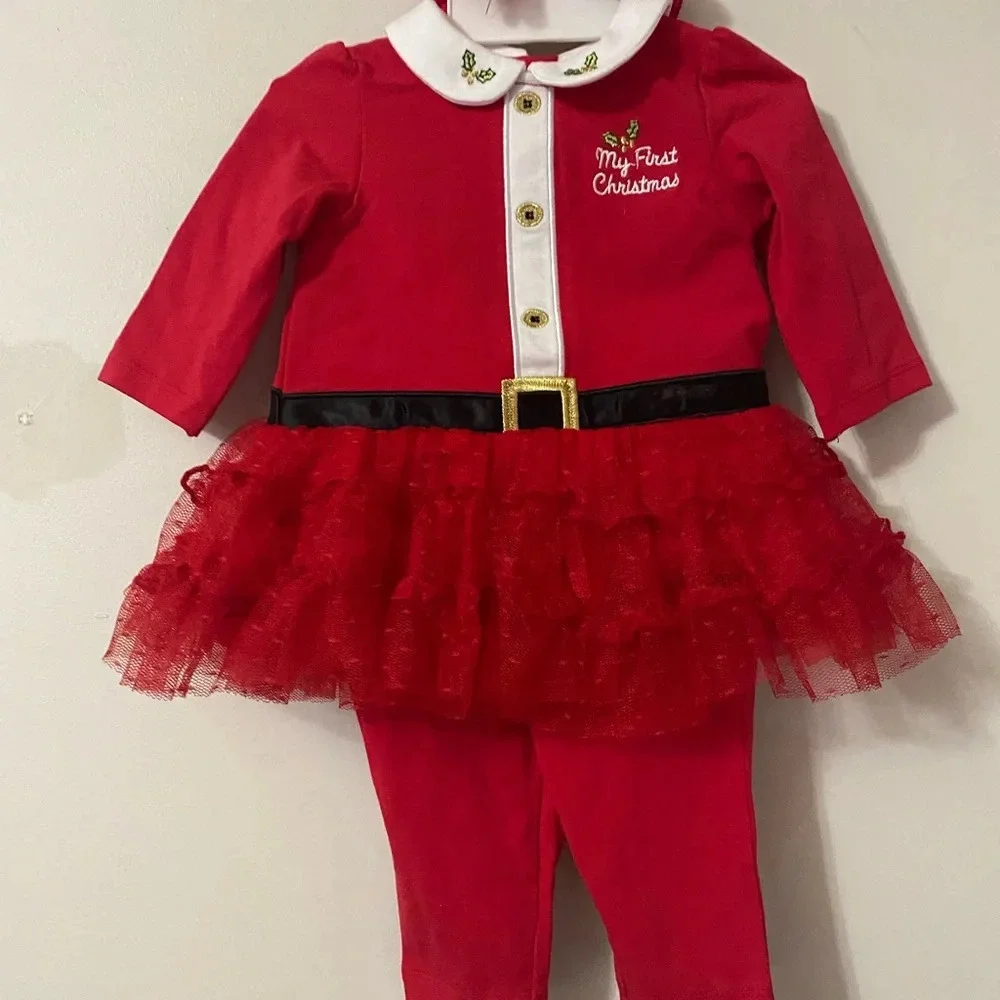 New My 1st Christmas Outfit & Headband